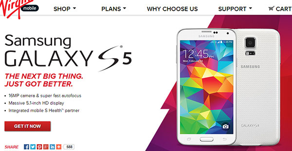 Samsung-Galaxy S5 virgin mobile