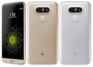 LG G5 smartphones front and back pics